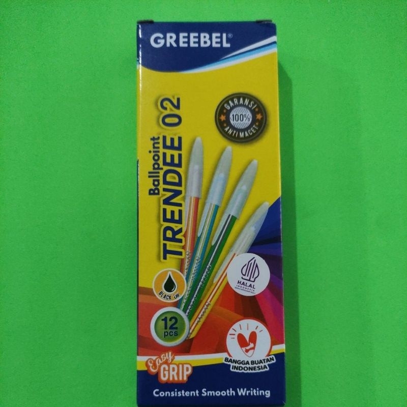 

Pulpen Ballpoint Greebel Trendee 02 Kemasan per Lusin ( Isi 12 Pcs)