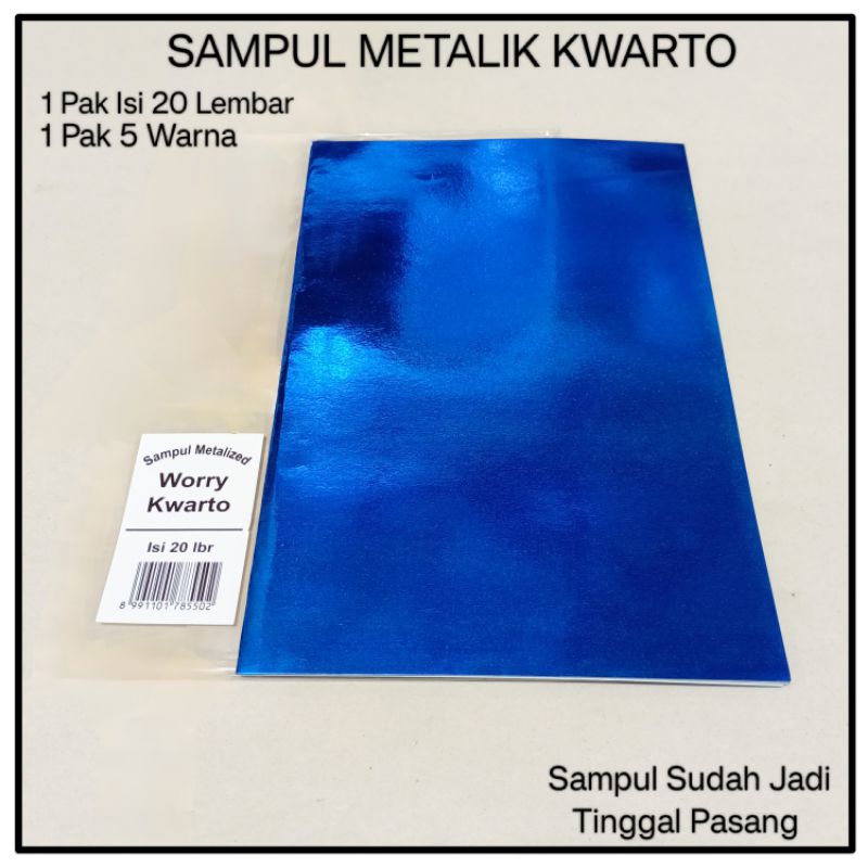 

1 Pak Sampul Buku Metalik Kwarto Isi 20 Lembar ( 1 Pak 5 Warna )