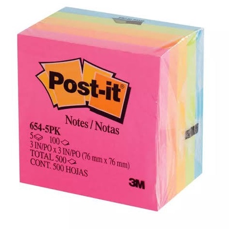 

Bonus Postit 3 M notes sticky 3in x 3in Kes notes 6546SSMIA