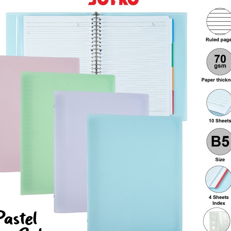 

Termurah Binder Note B5 Joyko MT 143 Warna Pastel 26 Holes Lubang Satuan