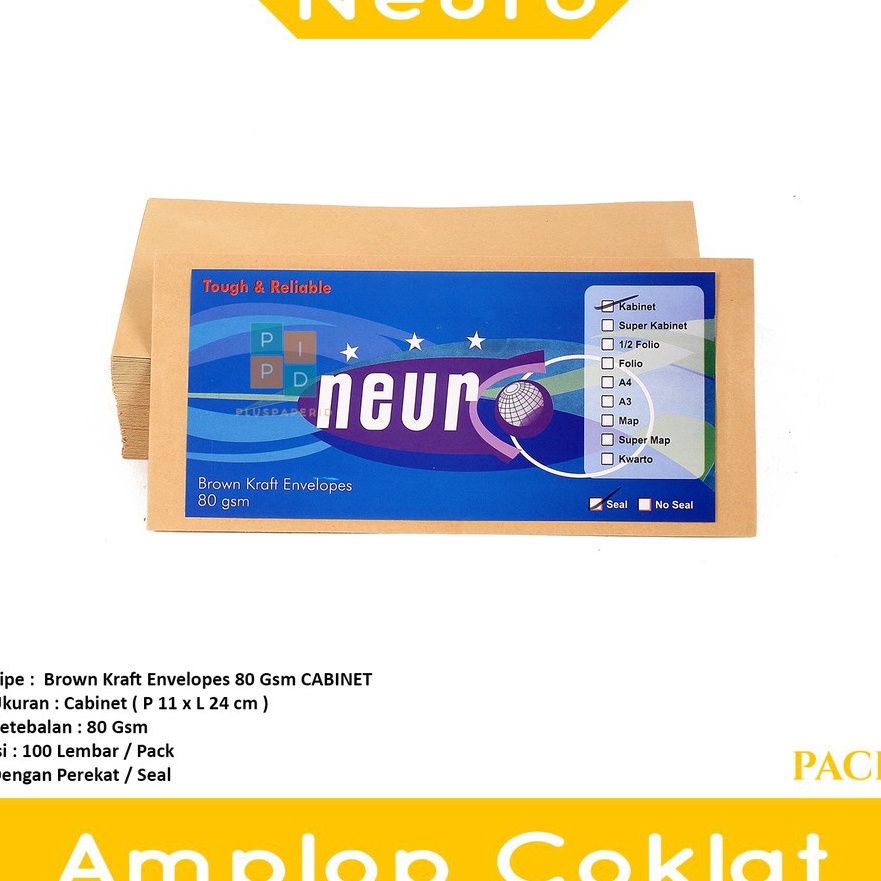 

FG2 NEURO Amplop Coklat Ukuran Cabinet Seal 11 x 24 cm Pack