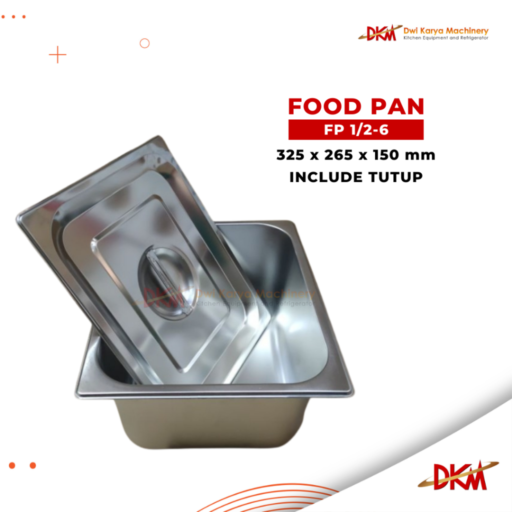 Food Pan Stainless Steel | GN Pan | Tempat Makanan Stainless Steel Include Tutup