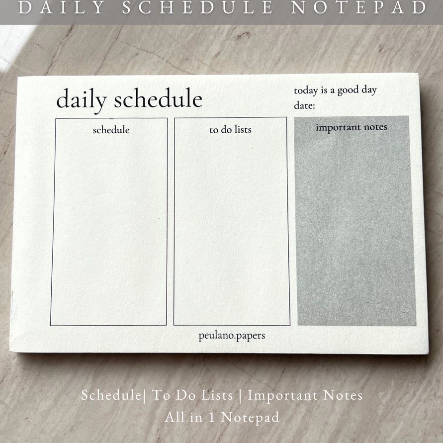

KP8 Daily Schedule Notepad Memo an Daily Planner by peulanopapers