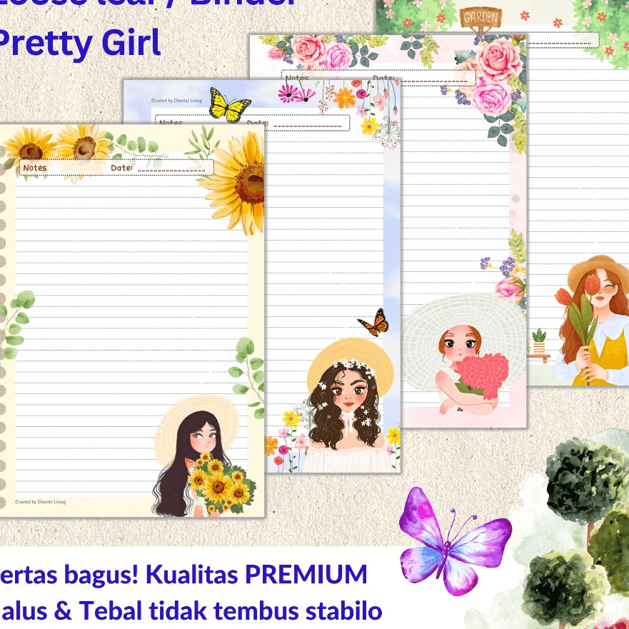 

Diskon PRETTY GIRL Loose leaf Isi Kes File binder A5B5 Tebal Refill Map Binder Grid Dotted Blank Garis Kotak Titik Polos Color Warna Lucu CHESTER LIVING