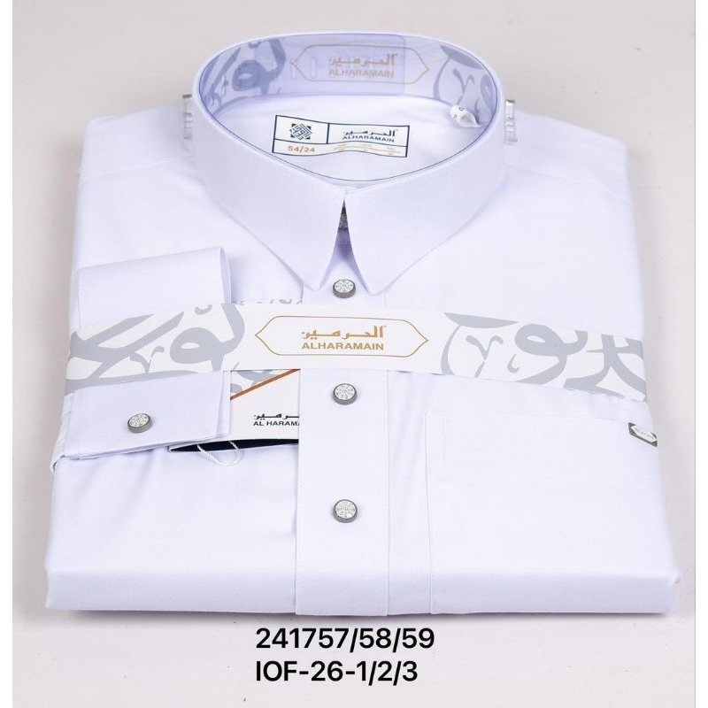 GAMIS THOBE AL HARAMAIN SERIES KERAH KEMEJA SLIMFIT | JUBAH PRIA MANSET ALHARAMAIN