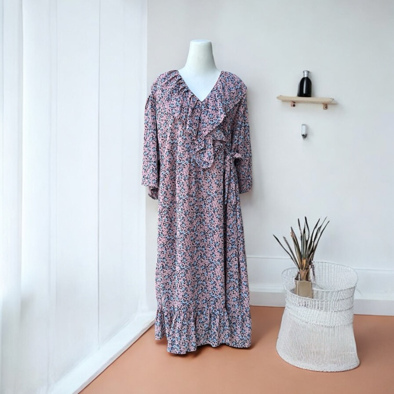 Dress Vintage V-Neck Jumbo