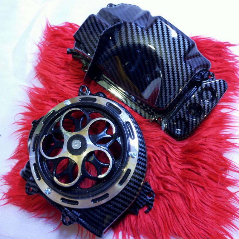 PAKETAN CARBON KIPAS SPINNER BOX FILTER HONDA BEAT SCOOPY KARBU
