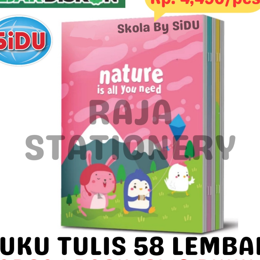 

HJ6 BUKU TULIS 58 LEMBAR GARIS SKOLA BY SiDU NOTEBOOK A5 SINAR DUNIA 1PCS