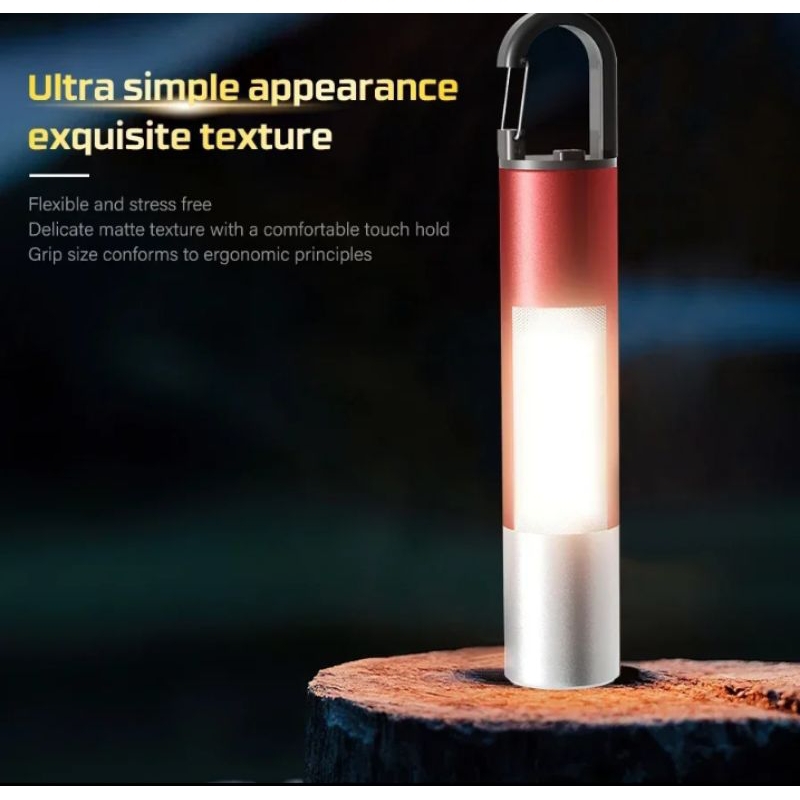 Senter COB LED Flashlight Mini Senter Camping COB LED Super Terang Rechaegeable