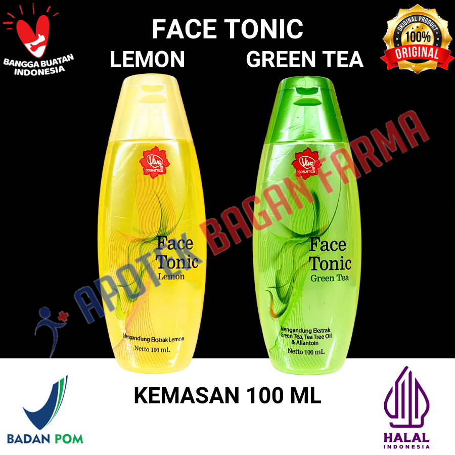 VIVA Face Tonic Lermon & Greentea 100mL | Pembersih Wajah