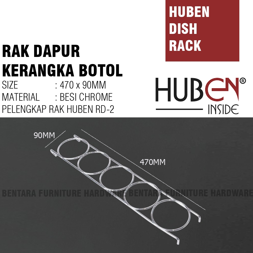HUBEN KB-02BC KERANGKA BOTOL BESI CHROME (AKSESORIS UNTUK HUBEN RD-2 RAK DAPUR) RAK BOTOL DAPUR KITC