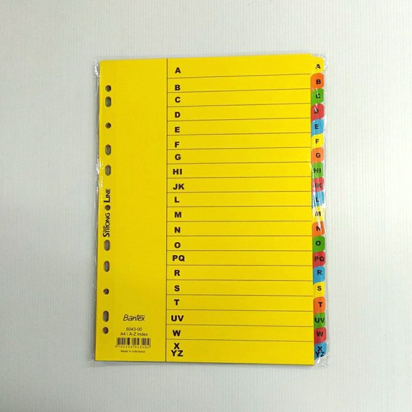 

Potongan Divider Bantex 643 Devider Pembatas ABJAD AZ Warna A4
