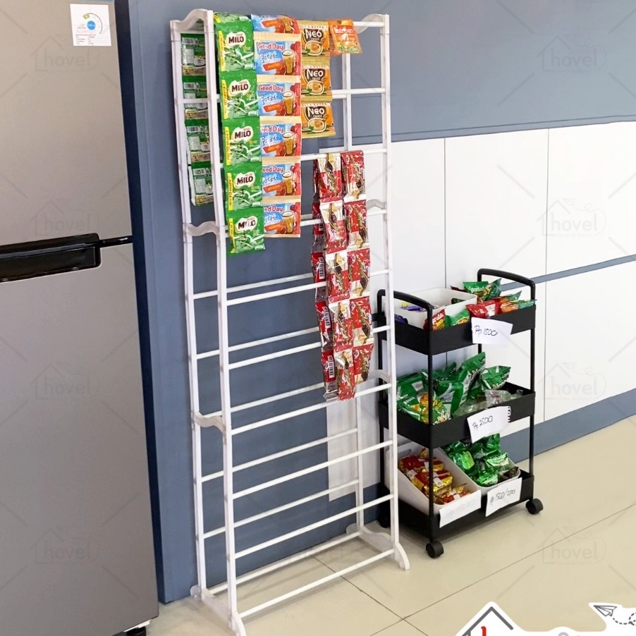 GROSIR HOVELSHOP Rak Chiki Snack Jajanan 1 Susun Serbaa