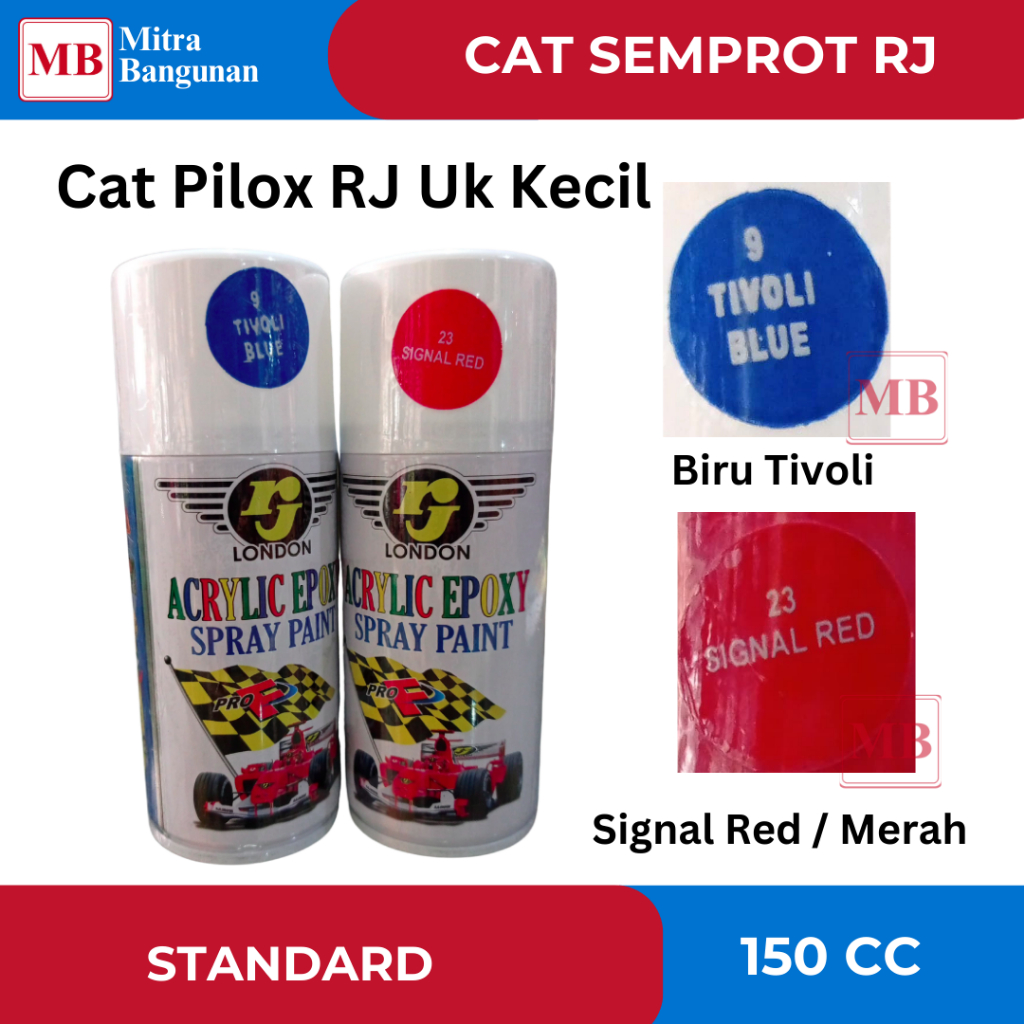 RJ LONDON CAT PILOK/ CAT SEMPROT WARNA BIRU | MERAH 150 CC UNTUK MOTOR,MOBIL,DLL