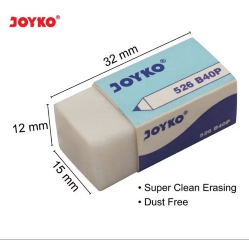 

ERASER / PENGHAPUS JOYKO PUTIH B40 (SATUAN)