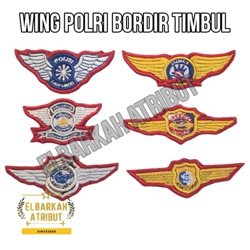 ATRIBUT POLRI WING ATRIBUT POLISI  BORDIR TIMBUL TERBARU