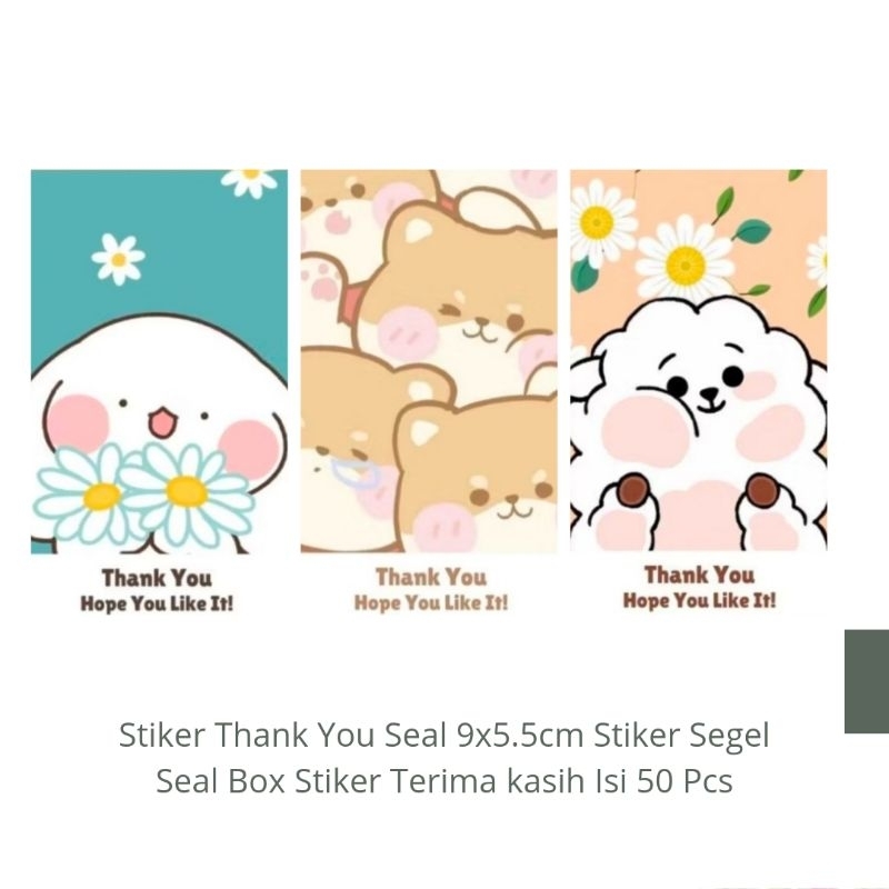 

Stiker Thank You Seal 9x5.5cm Stiker Segel Seal Box Stiker Terima kasih Isi 50 Pcs