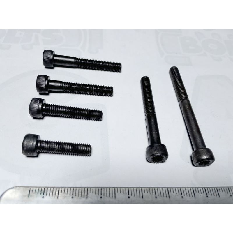 Baut L Hitam M5 ( Baut 8 ) Panjang 2 s/d 5 cm Baja Grade 12.9