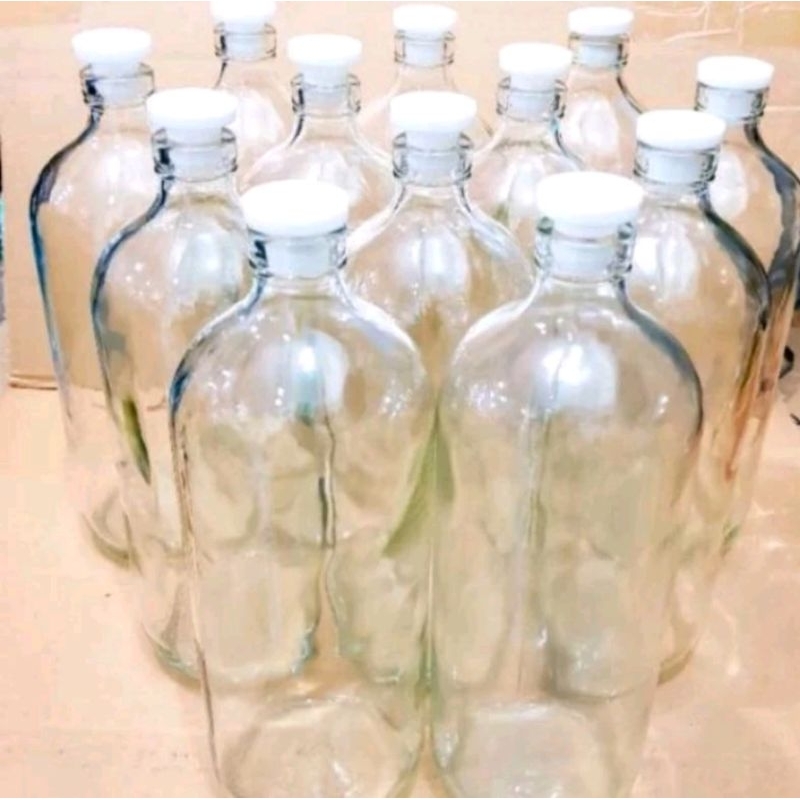 BOTOL KACA 1000 ML 5(LIMA)PCS / 1 LITER / BOTOL BENSIN / BOTOL HIAS