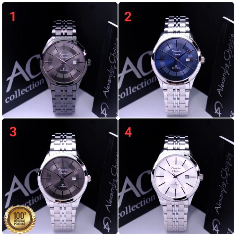 🪙 ✓BARU ORIGINAL JAM TANGAN PRIA ALEXANDRE CHRISTIE ANALOG RANTAI STAINLESS STEEL ARLOJI WATCH COWOK