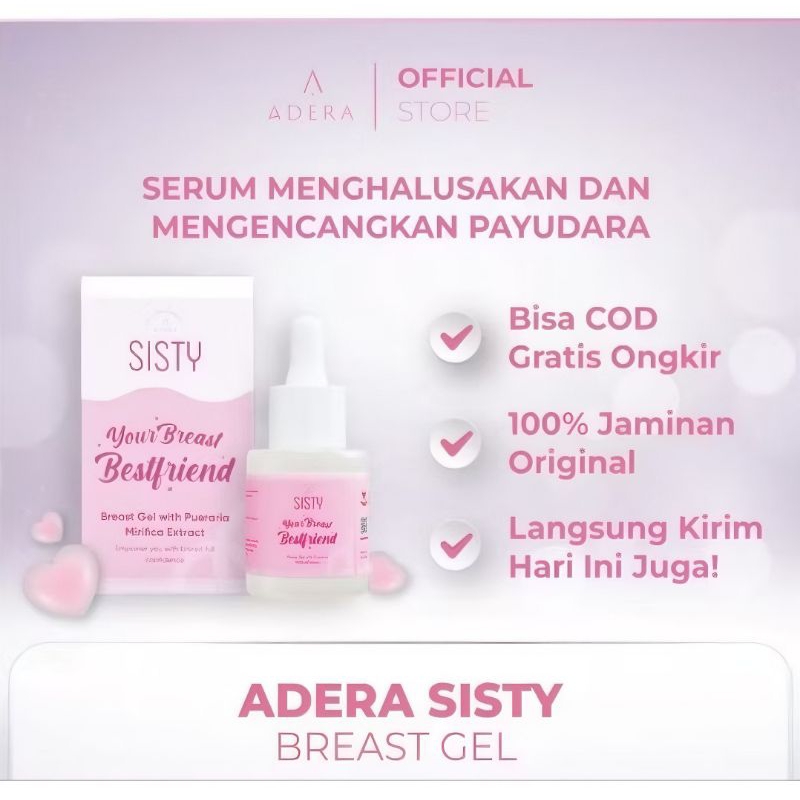 Adera SISTY Breast Gel Pembesar Payudara, Pengencang Payudara, Merawat Payudara Sudah BPOMsisty brea