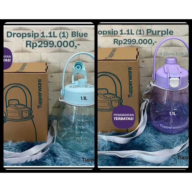 Botol minum Tupperware Dropsip bottle 1.1liter
