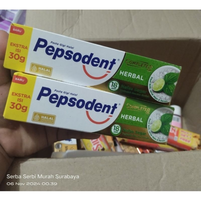 Pepsodent pasta gigi complete 8 herbal 120 +30 gram