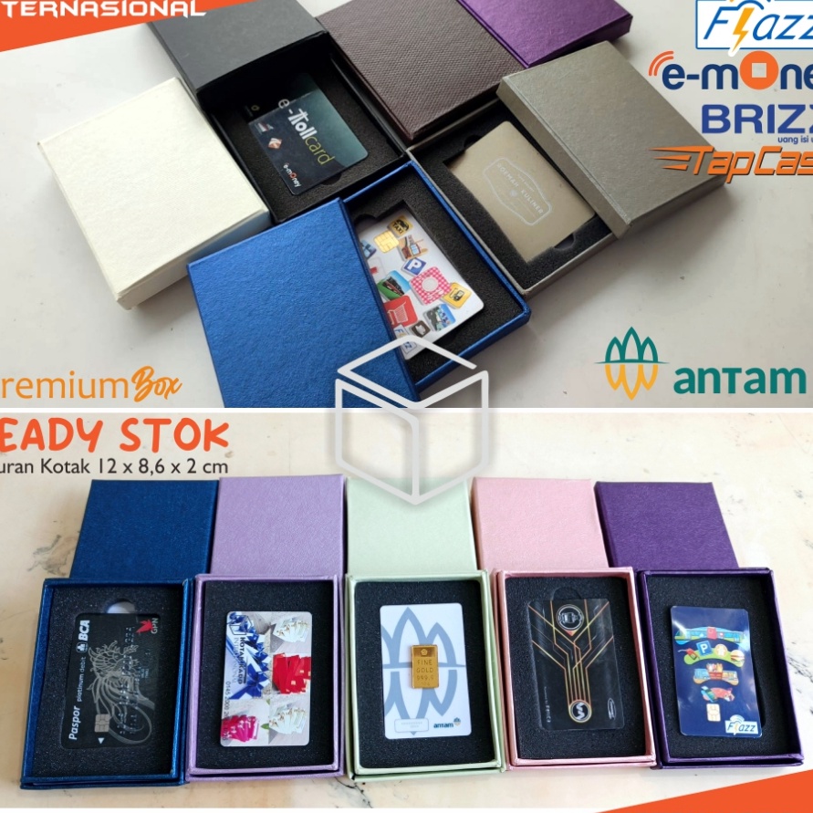 

RAIH DISKON Kotak kartu flazz emoney etoll brizzi giftset ANTAM penyimpanan nametag LOGAM MULIA merchandise SOLUSI Kartu Barumu