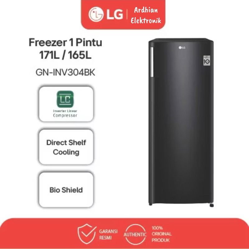 FREEZER LG GN INV304BK/SL 6 Rak SMART INVERTER LOW WATT