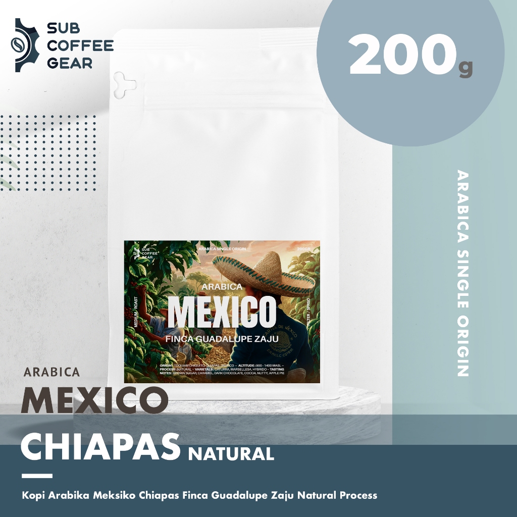 

KOPI ARABIKA MEXICO CHIAPAS FINCA GUADALUPE ZAJU NATURAL PROCESS SINGLE ORIGIN COFFEE ARABICA SPECIALTY COFFEE BEANS BIJI KOPI MEKSIKO KOPI IMPOR PREMIUM GRADE 1 ROASTED COFFEE BEAN BIJI KOPI SANGRAI KOPI BUBUK FOR FILTER OR ESPRESSO