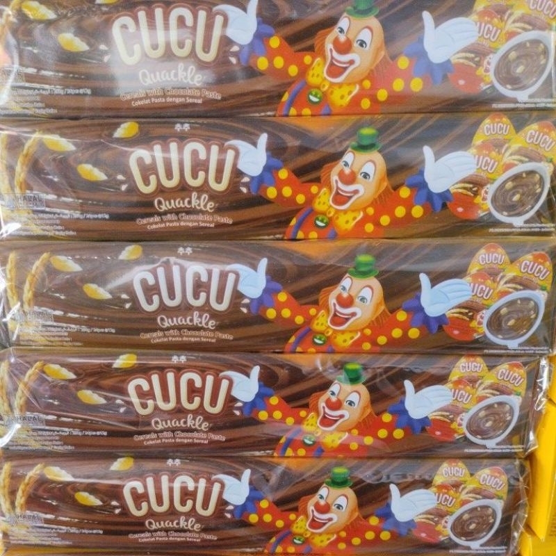 

cucu quackle cokelat pasta dengan sereal 1pak isi 24pcs 12gr