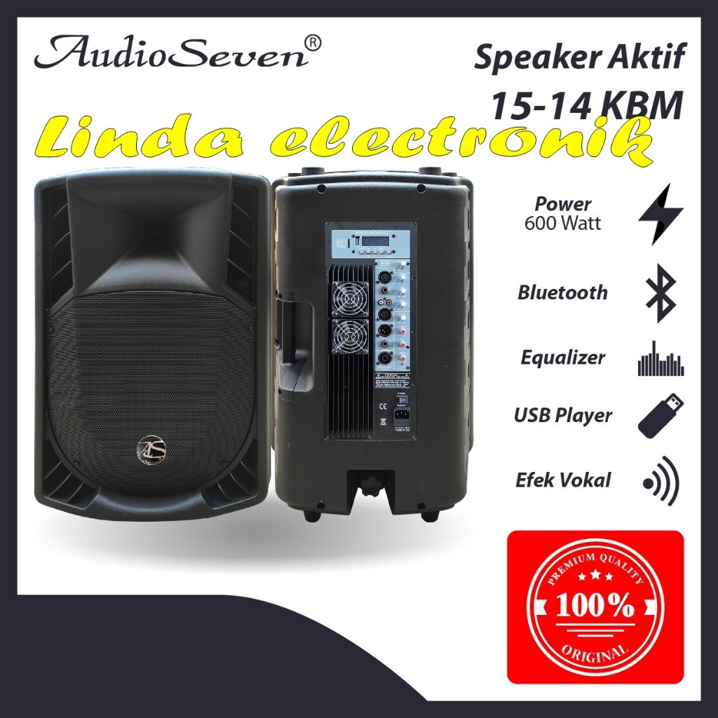 SPEAKER AKTIF AUDIO SEVEN 15- 14 KBM 15'' 2 BUAH ORIGINAL