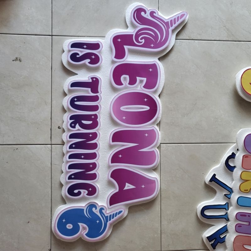 Tulisan Nama Printing Timbul / Custom Nama Double Layer Dekorasi Backdrop Ulang Tahun Lamaran Tasyak