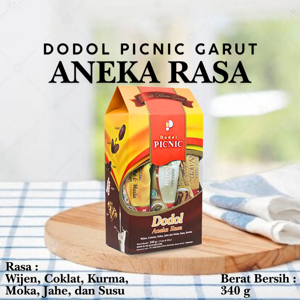 

Dodol Garut Picnic Special Gift Aneka Rasa 340 g Isi 6 Pack Aneka Rasa 60 g