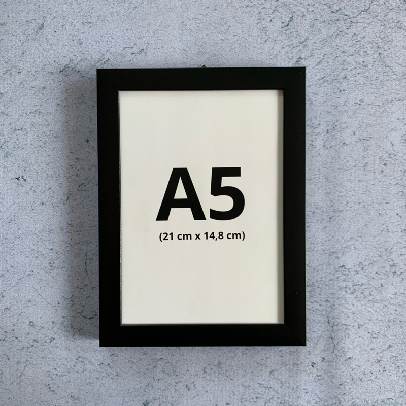 bingkai foto a5 pigura kosongan frame hitam clasic