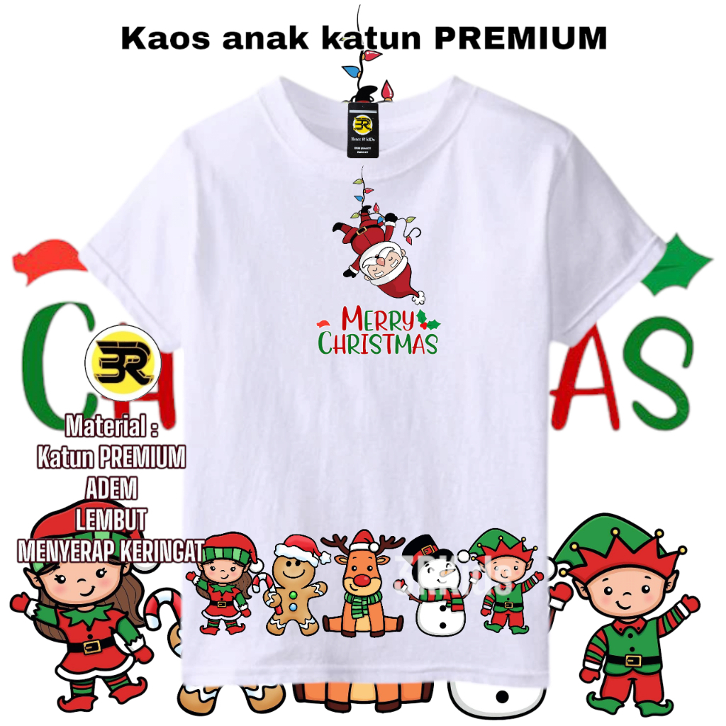 Kaos Baju ANAK DAN DEWASA COUPLE PEREMPUAN LAKI LAKI SPESIAL HARI NATAL CHRISTMAS Atasan ANAK SANTA 