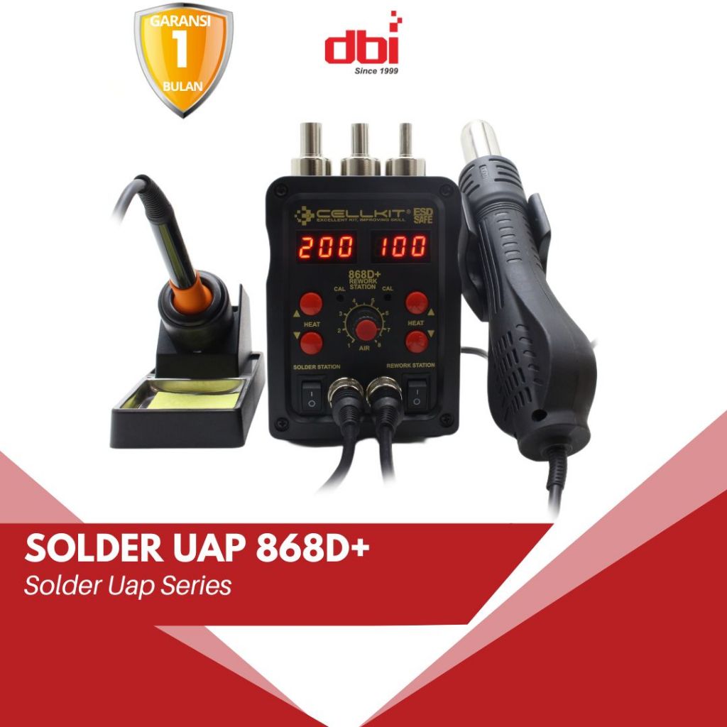 Solder Uap - Blower - Hot Air Gun Digital 2in1 CELLKIT 868D+