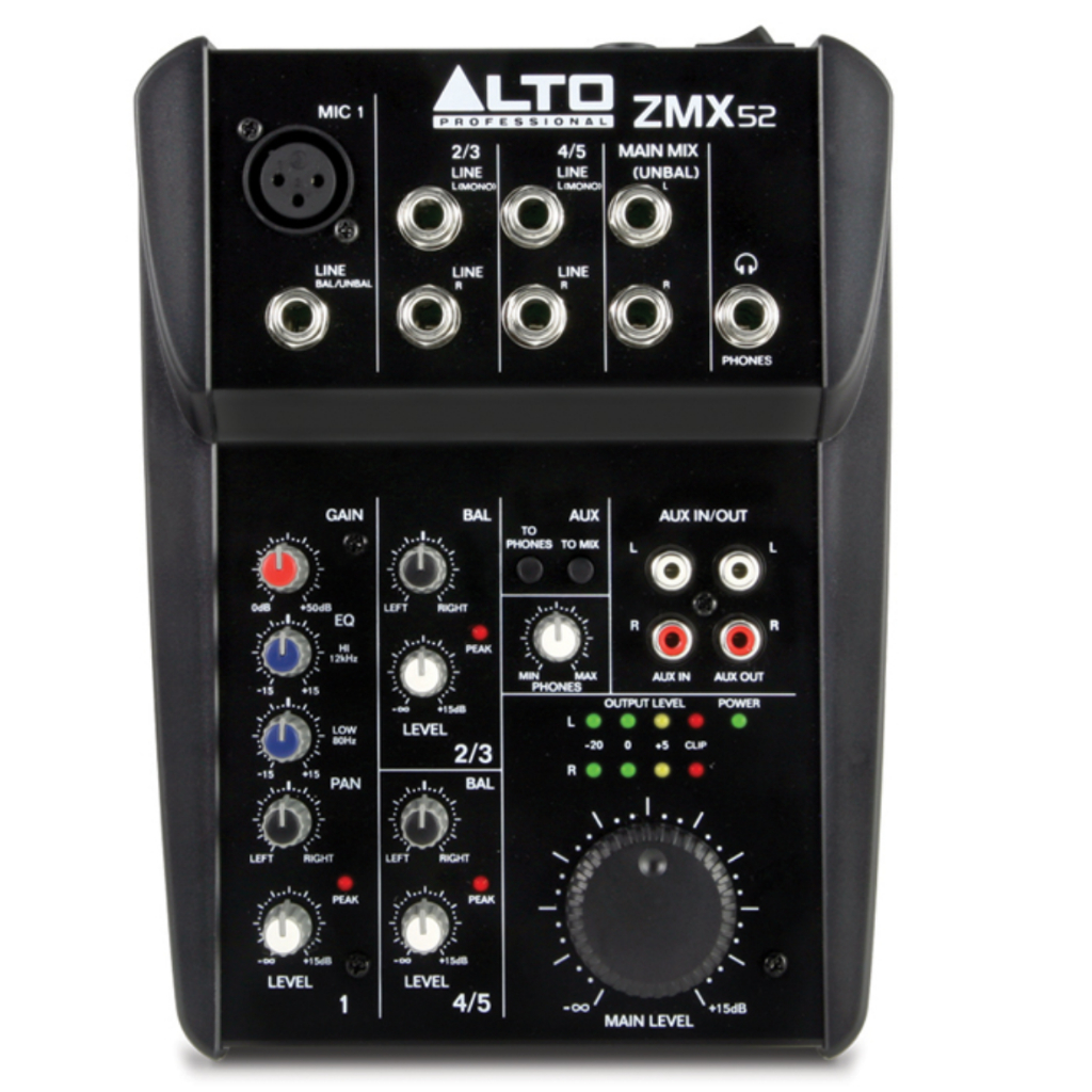 Mixer ALTO ZEPHYR ZMX52 5-Ch, 6-input, 2-bus w/Mic Original