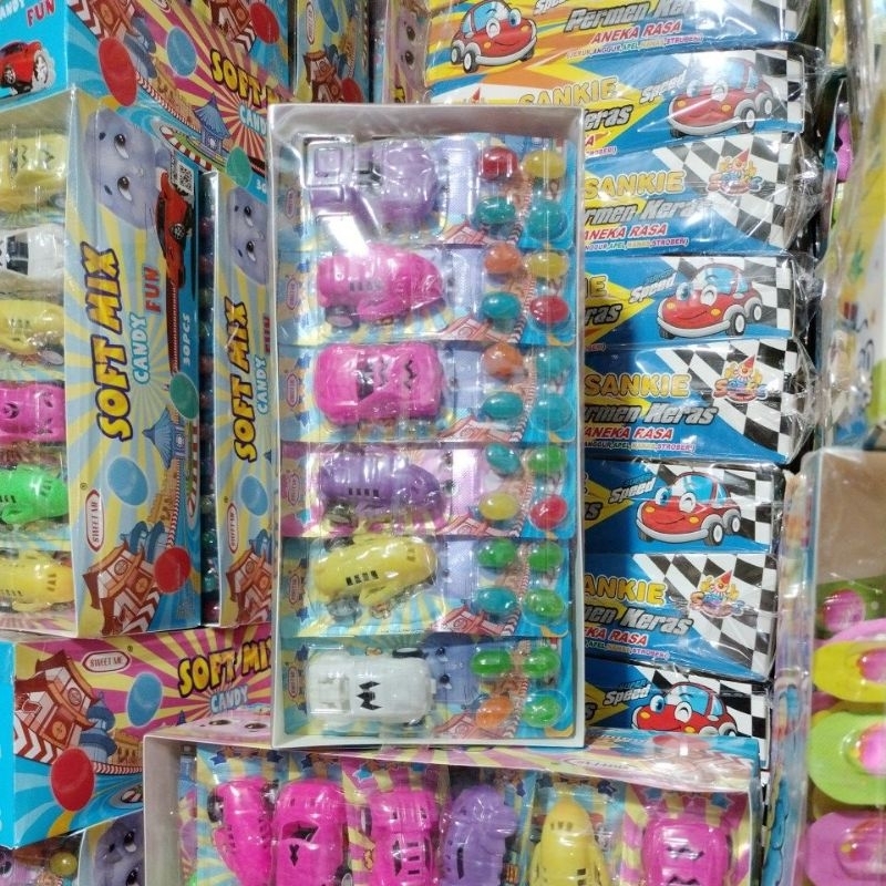 

PERMEN MOBIL MOTIF UNIH SOFT MIX WARNA 1 box 30pcs