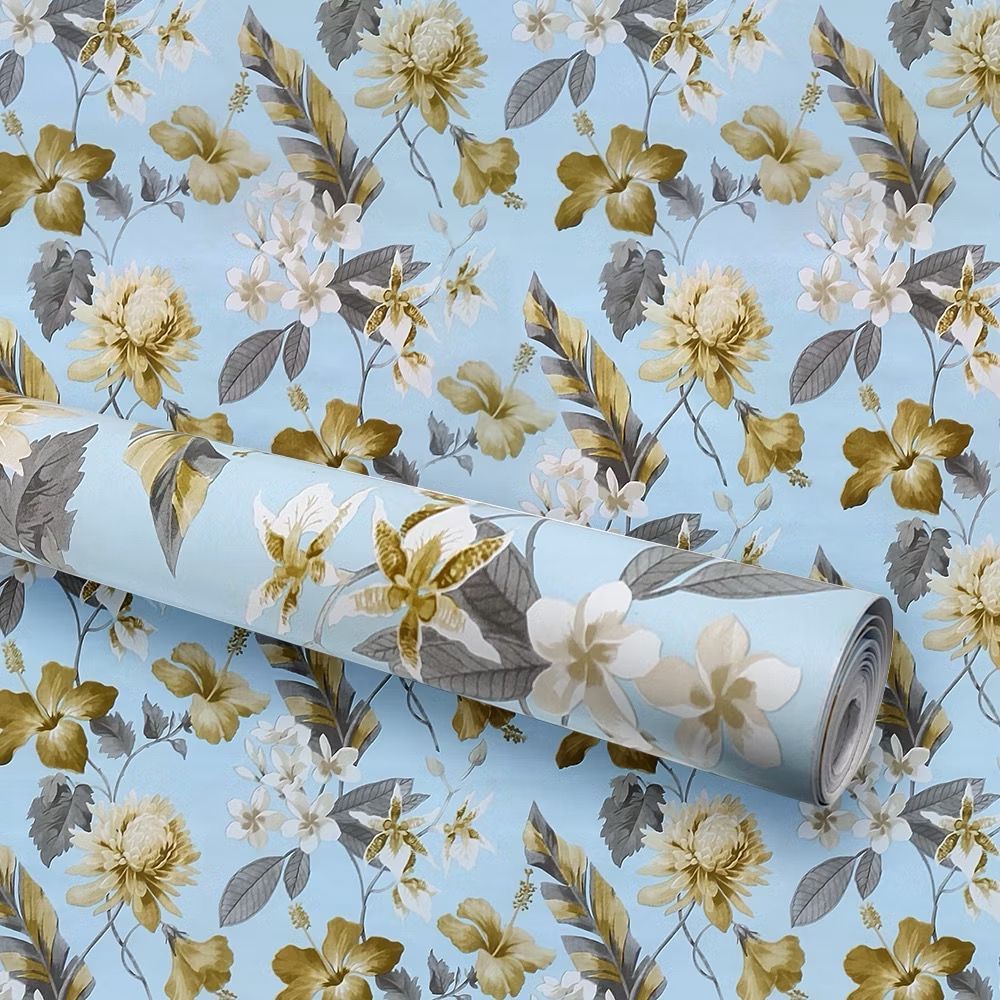 WallpaperDindingStiker/StickerDinding/WallstickerMotifBunga/MotifBungaBiru/WallpaperDinding