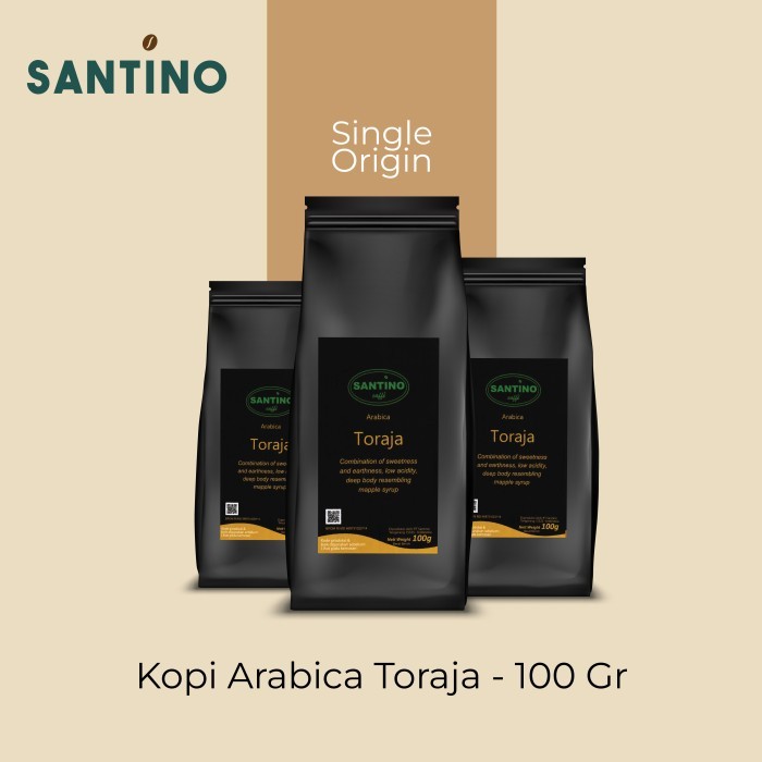 

Santino Single Origin Toraja Coffee - Kopi 100% Arabica 100 gr