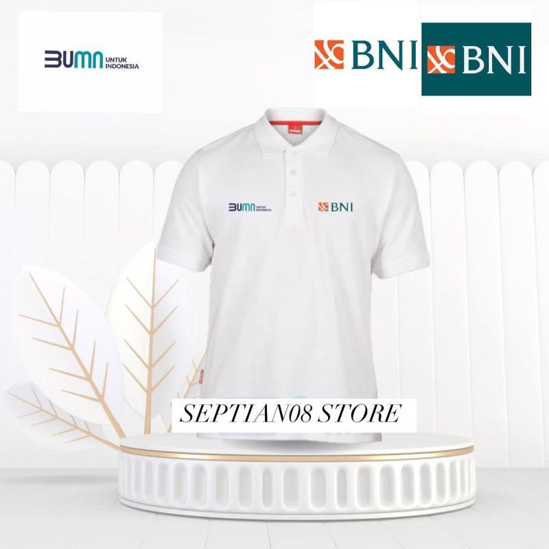 [ BNI ] Kaos BUMN BNI • Polo Shirt • Kaos Polo • kaos kerah • 100% Cotton• Bordir Septian08Store