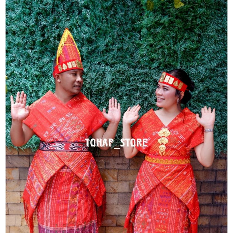 Satu Set Seragam Ulos Batak, Seragam Prewedding, Seragam Menari Batak Laki-laki dan Perempuan