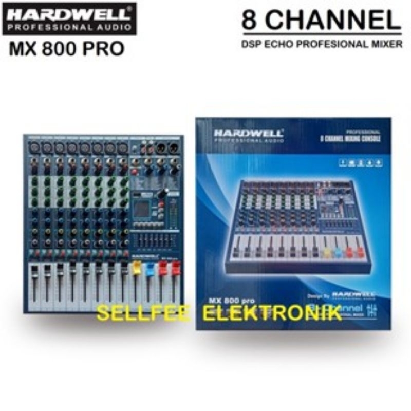 Mixer Hardwell 8 Channel MX 800 Pro Support USB Interface
