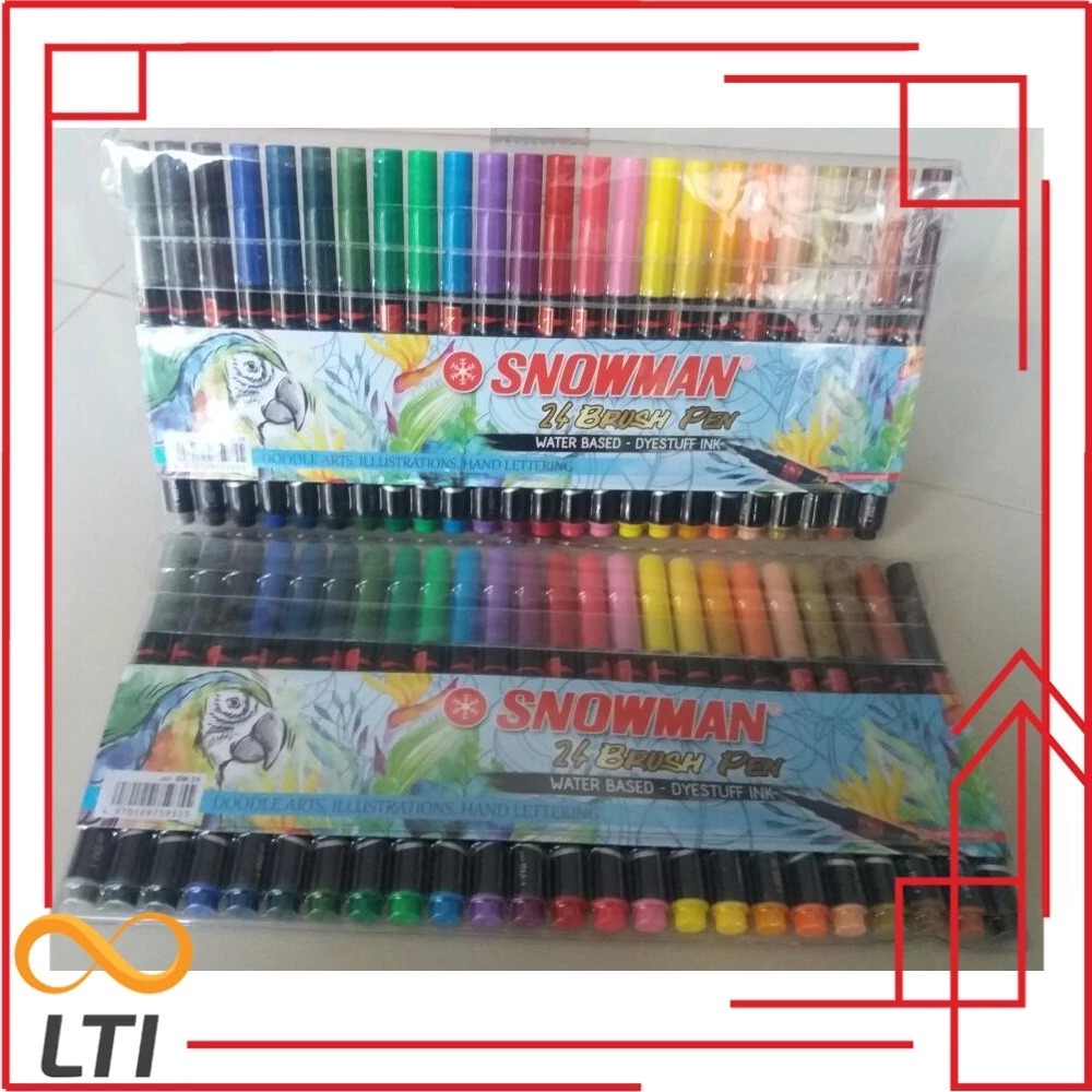 

Snowman Brush pen 24 Warna Set - Lettering - Kaligrafi - Arts - Brushpen BM-24 - MURMER