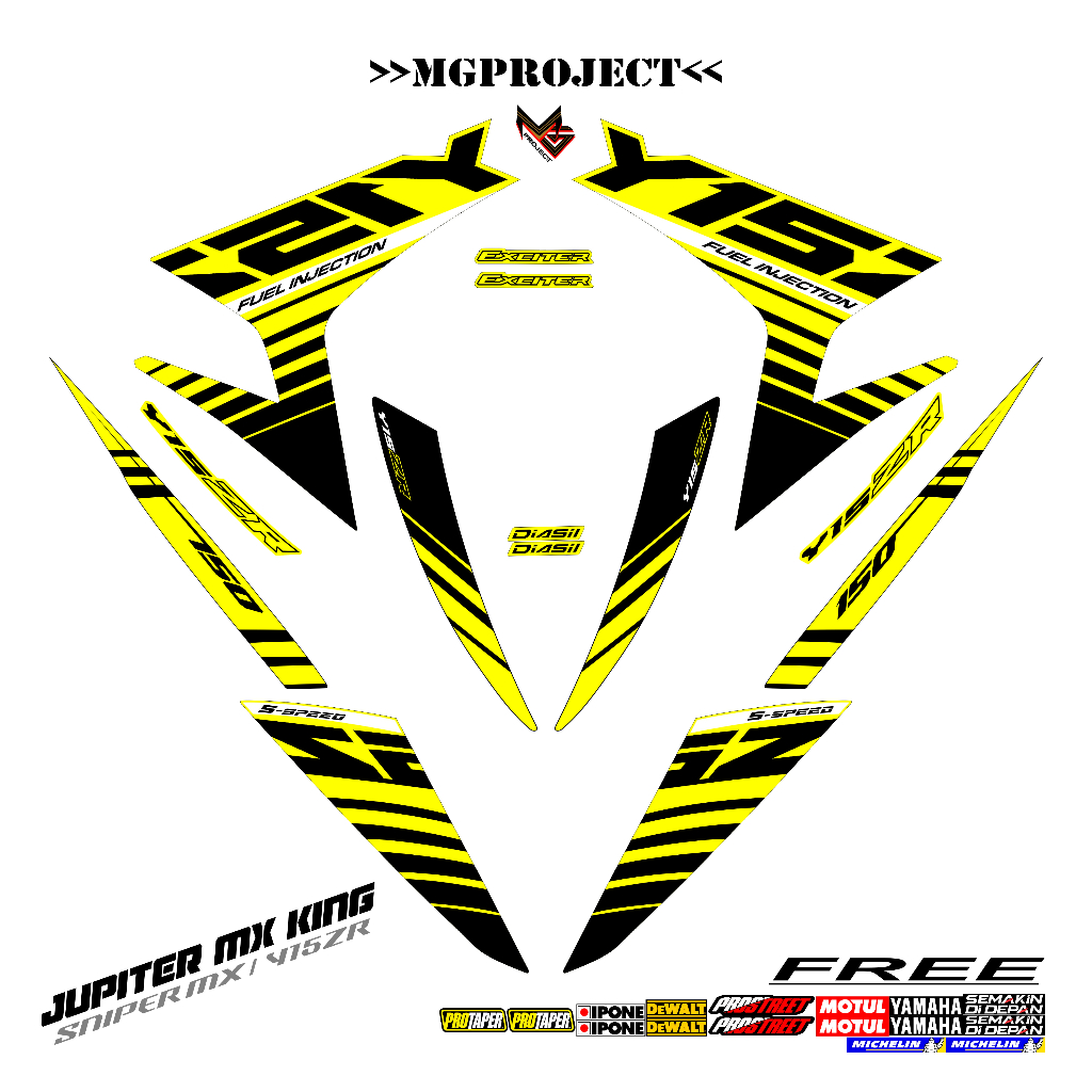 STRIPING Y15 ZR MX KING 150 MALAYSIA (SKU54) / STIKER EXCITER / SNIPER / Y15ZR /150