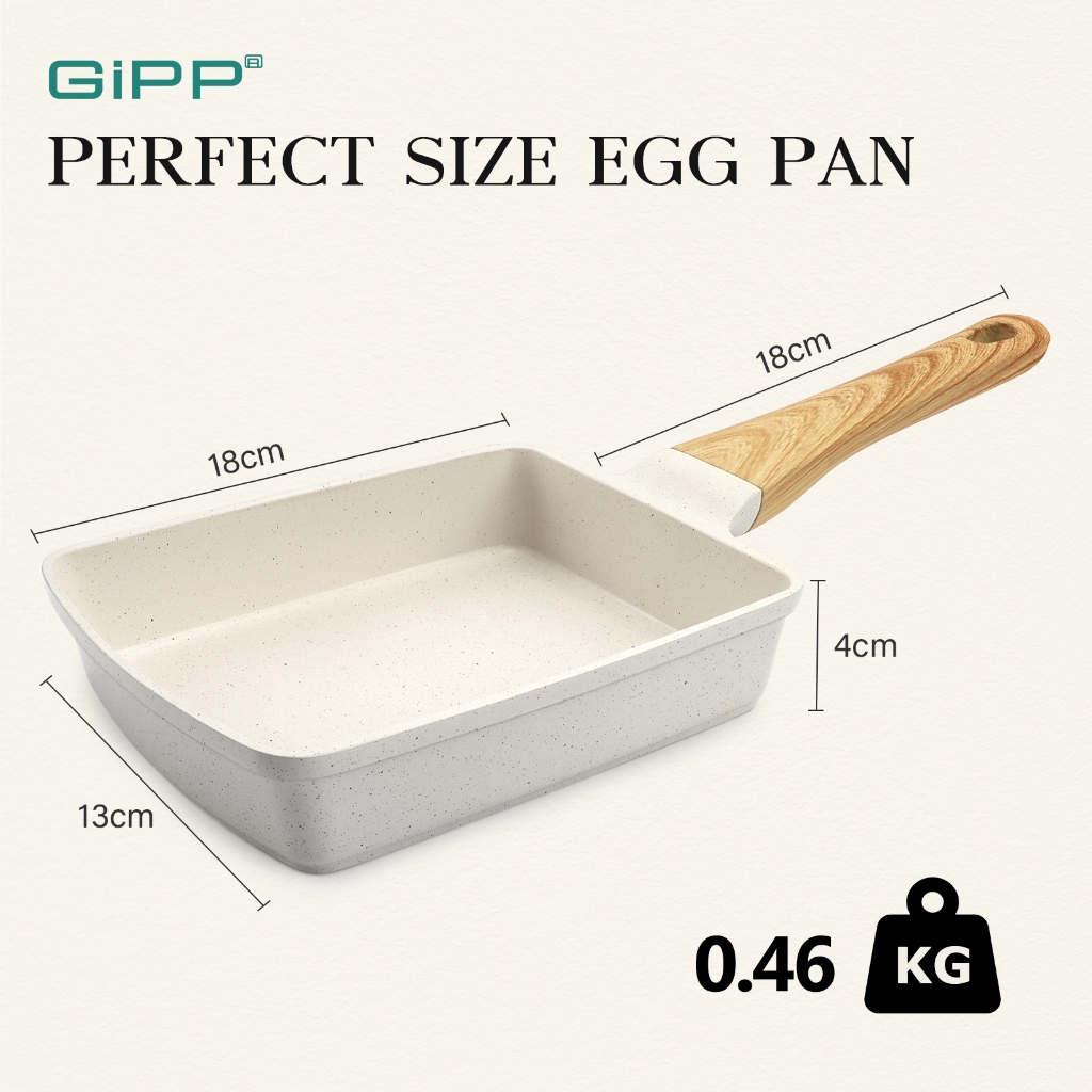 GIPP Wajan Tamagoyaki Anti Lengket Wajan Omelet Jepang berbentuk persegi panjang cocok untuk semua