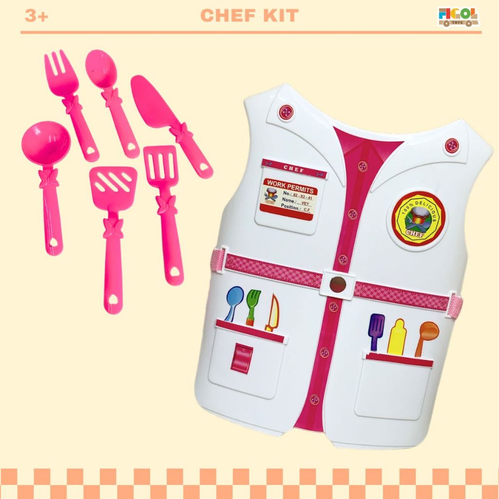 Figoltoys Mainan Masak-Masakan Anak Chef Kit Kostum Chef
