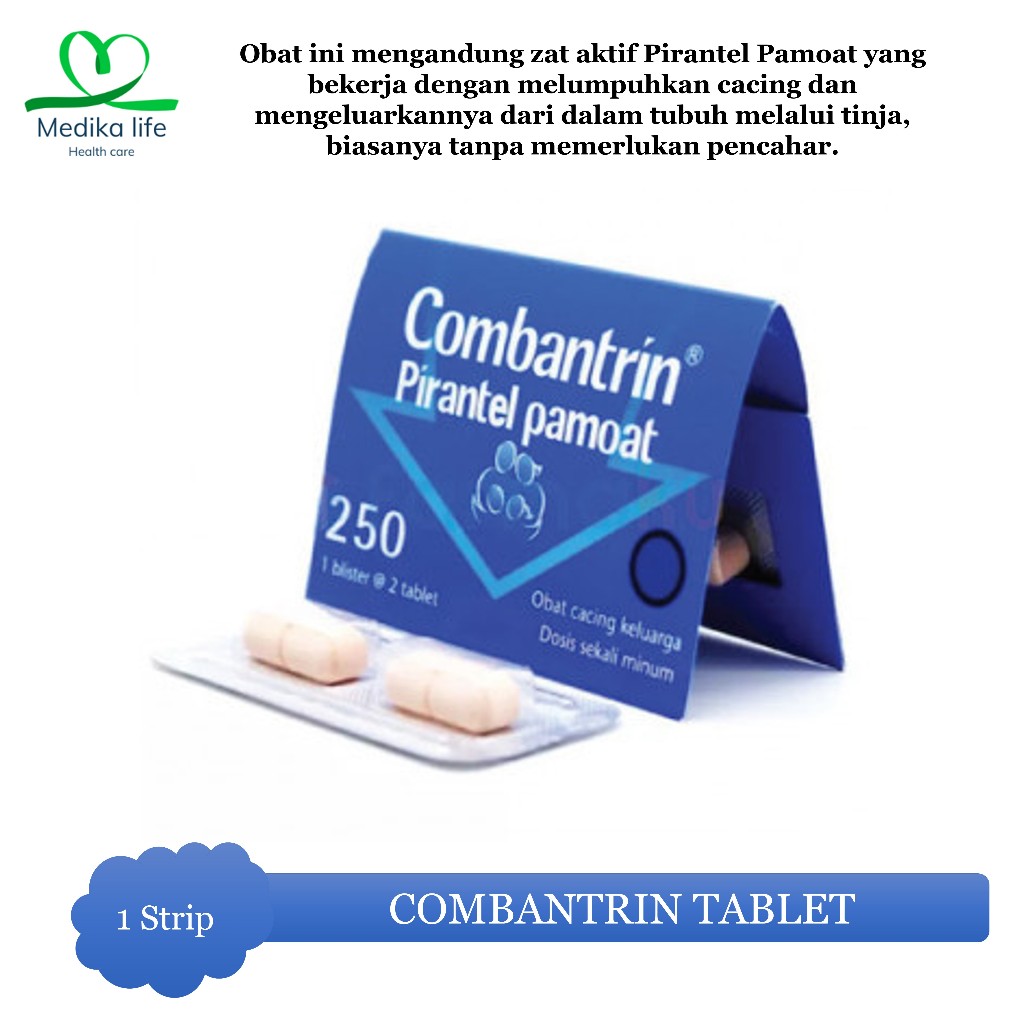 COMBANTRIN TABLET 250mg Isi 2 tablet - Obat cacing dewasa