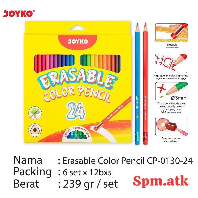 

YUH (6 Pcs) Pensil Warna Joyko CP-0130-24/24 Warna